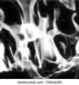 Grunge halftone black and white dots texture background. Spotted vector Abstract Texture