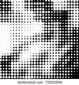 Grunge halftone black and white dots texture background. Spotted vector Abstract Texture