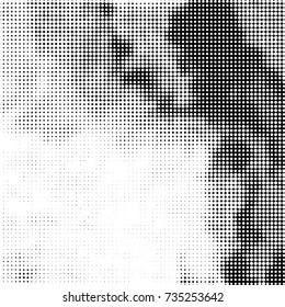 Grunge halftone black and white dots texture background. Spotted vector Abstract Texture