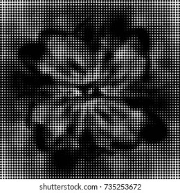 Grunge halftone black and white dots texture background. Spotted vector Abstract Texture