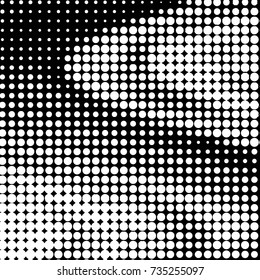 Grunge halftone black and white dots texture background. Spotted vector Abstract Texture