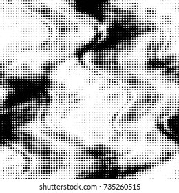 Grunge halftone black and white dots texture background. Spotted vector Abstract Texture
