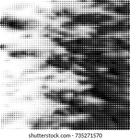 Grunge halftone black and white dots texture background. Spotted vector Abstract Texture