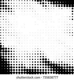 Grunge halftone black and white dots texture background. Spotted vector Abstract Texture