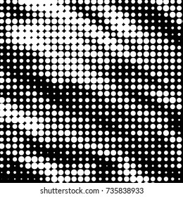 Grunge halftone black and white dots texture background. Spotted vector Abstract Texture