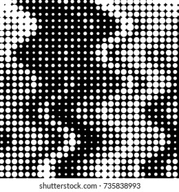 Grunge halftone black and white dots texture background. Spotted vector Abstract Texture
