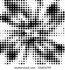 Grunge halftone black and white dots texture background. Spotted vector Abstract Texture