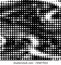 Grunge halftone black and white dots texture background. Spotted vector Abstract Texture