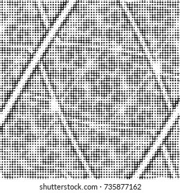 Grunge halftone black and white dots texture background. Spotted vector Abstract Texture