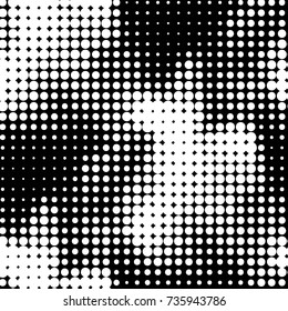 Grunge halftone black and white dots texture background. Spotted vector Abstract Texture