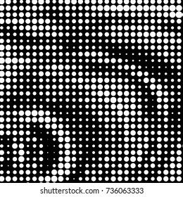 Grunge halftone black and white dots texture background. Spotted vector Abstract Texture