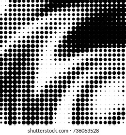 Grunge halftone black and white dots texture background. Spotted vector Abstract Texture