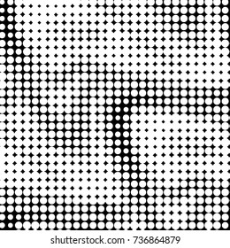 Grunge halftone black and white dots texture background. Spotted vector Abstract Texture