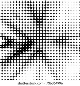 Grunge halftone black and white dots texture background. Spotted vector Abstract Texture
