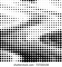 Grunge halftone black and white dots texture background. Spotted vector Abstract Texture