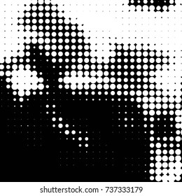 Grunge halftone black and white dots texture background. Spotted vector Abstract Texture