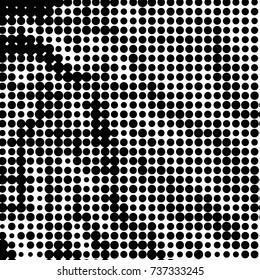 Grunge halftone black and white dots texture background. Spotted vector Abstract Texture