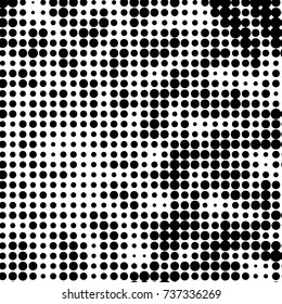 Grunge halftone black and white dots texture background. Spotted vector Abstract Texture