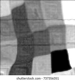 Grunge halftone black and white dots texture background. Spotted vector Abstract Texture