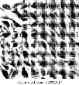 Grunge halftone black and white dots texture background. Spotted vector Abstract Texture