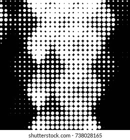 Grunge halftone black and white dots texture background. Spotted vector Abstract Texture