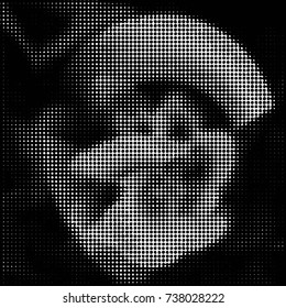 Grunge halftone black and white dots texture background. Spotted vector Abstract Texture
