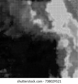Grunge halftone black and white dots texture background. Spotted vector Abstract Texture