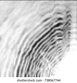 Grunge halftone black and white dots texture background. Spotted vector Abstract Texture