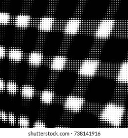 Grunge halftone black and white dots texture background. Spotted vector Abstract Texture