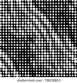 Grunge halftone black and white dots texture background. Spotted vector Abstract Texture