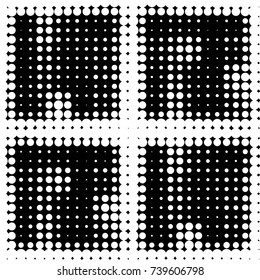 Grunge halftone black and white dots texture background. Spotted vector Abstract Texture