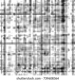 Grunge halftone black and white dots texture background. Spotted vector Abstract Texture