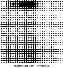 Grunge halftone black and white dots texture background. Spotted vector Abstract Texture
