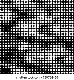 Grunge halftone black and white dots texture background. Spotted vector Abstract Texture