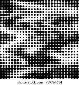 Grunge halftone black and white dots texture background. Spotted vector Abstract Texture