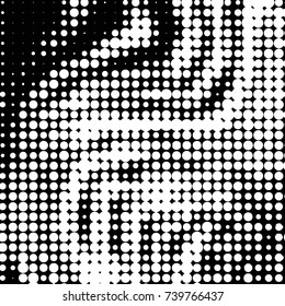 Grunge halftone black and white dots texture background. Spotted vector Abstract Texture