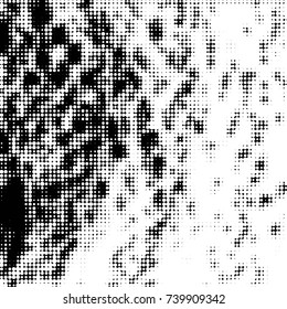 Grunge halftone black and white dots texture background. Spotted vector Abstract Texture