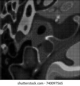 Grunge halftone black and white dots texture background. Spotted vector Abstract Texture