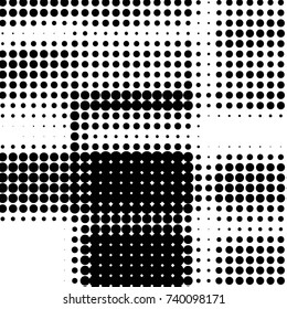 Grunge halftone black and white dots texture background. Spotted vector Abstract Texture
