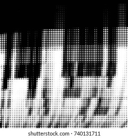Grunge halftone black and white dots texture background. Spotted vector Abstract Texture