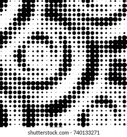 Grunge halftone black and white dots texture background. Spotted vector Abstract Texture
