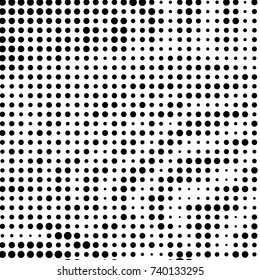 Grunge halftone black and white dots texture background. Spotted vector Abstract Texture