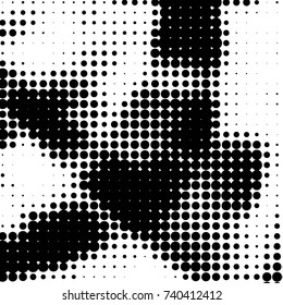 Grunge halftone black and white dots texture background. Spotted vector Abstract Texture