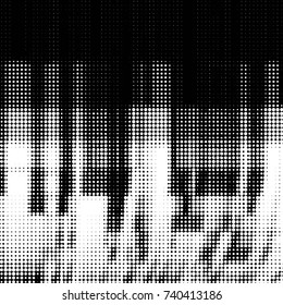 Grunge halftone black and white dots texture background. Spotted vector Abstract Texture