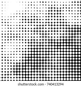 Grunge halftone black and white dots texture background. Spotted vector Abstract Texture