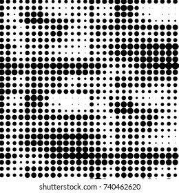 Grunge halftone black and white dots texture background. Spotted vector Abstract Texture