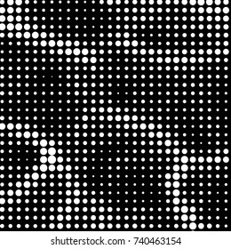 Grunge halftone black and white dots texture background. Spotted vector Abstract Texture