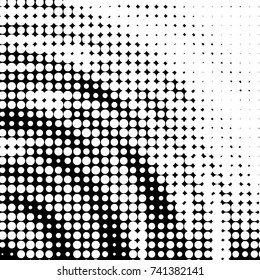 Grunge halftone black and white dots texture background. Spotted vector Abstract Texture