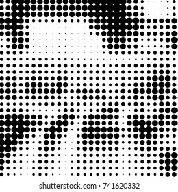 Grunge halftone black and white dots texture background. Spotted vector Abstract Texture