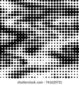 Grunge halftone black and white dots texture background. Spotted vector Abstract Texture